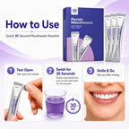 Purple Color Correcting Mouthwash Sachets, 20 Count Instant Optical Whitening Oral Rinse, Alcohol & Peroxide Free Mint Mouthwash for Fresh Breath & Smile Brightening Daily Oral Care