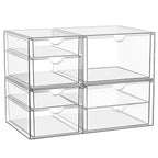 Acrylic Makeup Organizer with 19 Drawers,Storage Drawer Organizer | Bathroom Organizers and Storage for Palettes, Cosmetic, and Beauty Supplies, Desk Organization