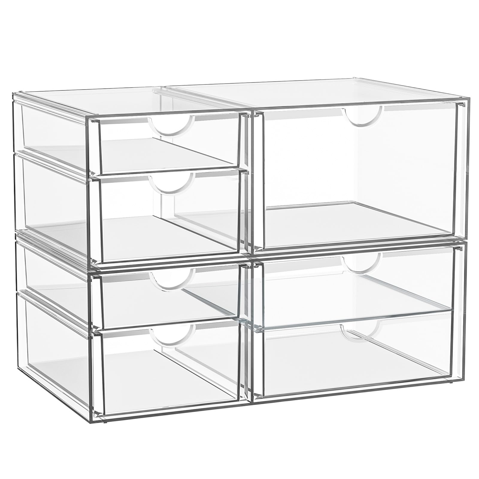 Acrylic Makeup Organizer with 19 Drawers,Storage Drawer Organizer | Bathroom Organizers and Storage for Palettes, Cosmetic, and Beauty Supplies, Desk Organization
