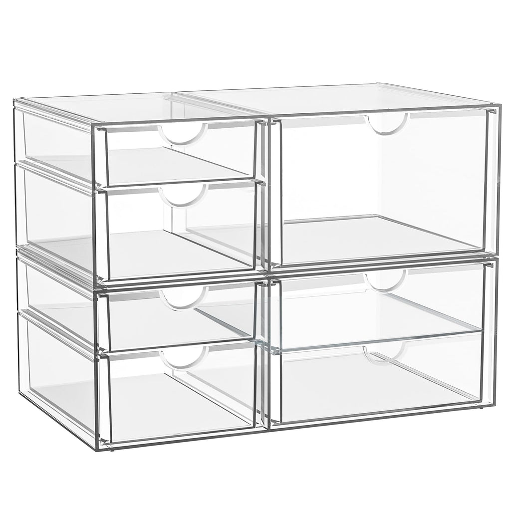 Acrylic Makeup Organizer with 19 Drawers,Storage Drawer Organizer | Bathroom Organizers and Storage for Palettes, Cosmetic, and Beauty Supplies, Desk Organization