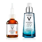 Vichy Mineral 89 Booster, Pure Hyaluronic Acid Serum for Face with Polyglutamic Acid for Skin Barrier Repair, Plumps & Hydrates, Lightweight Hydrating Serum, Oil-Free, Non-Sticky