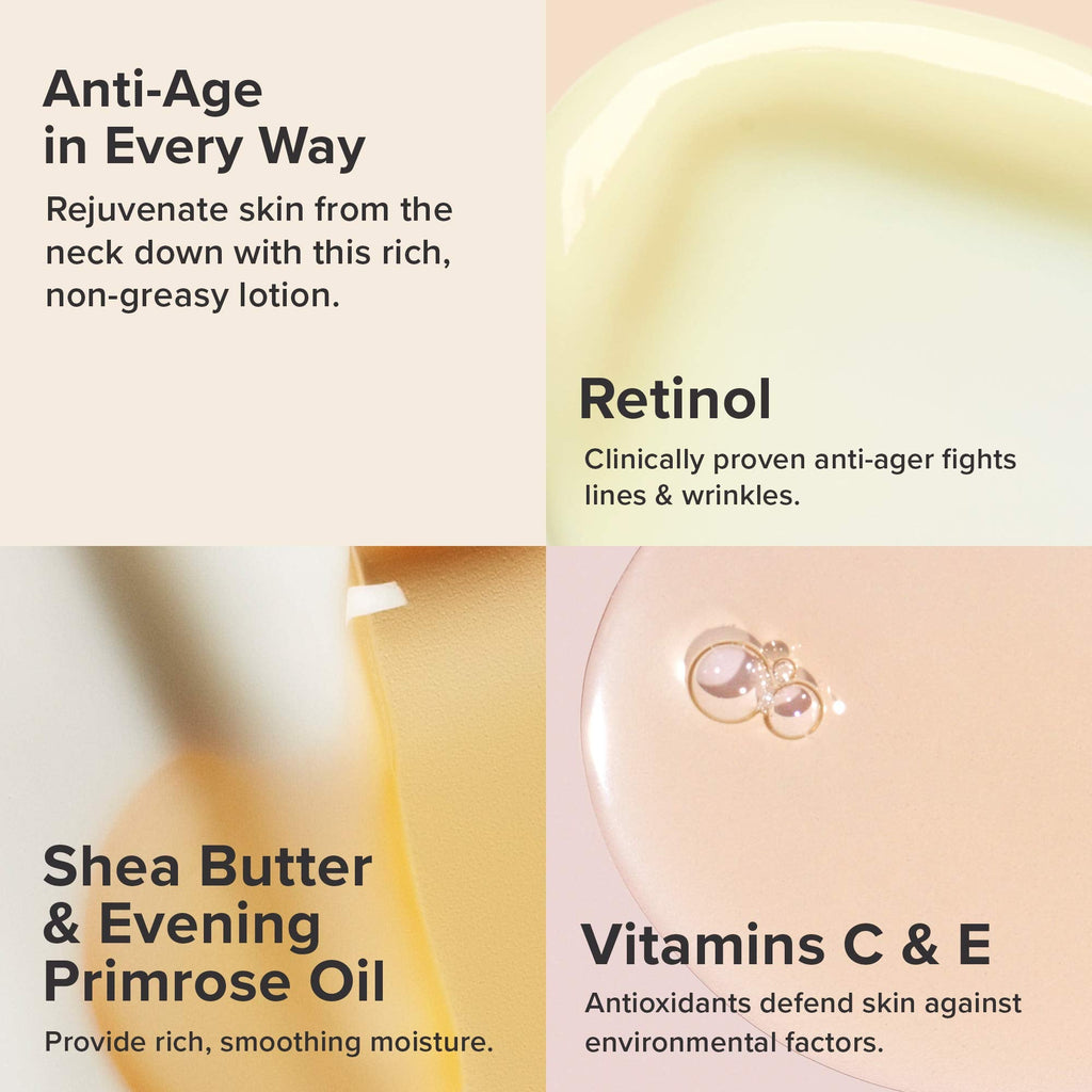 Buy now Paula's Choice Retinol Skin-Smoothing Body Lotion Treatment, Body Cream with Shea Butter, Vitamin C & E Lotion, All Skin Types, Anti-Aging Body Moisturizer, Reduce Dryness, Fragrance-Free, 4oz at indiglob india