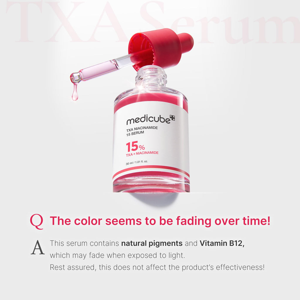 medicube TXA&Niacinamide 15% Glow Serum | Lightweight Daily Serum - For Uneven Skin Tone, Texture, and After Spot Care, High-Potency Tranexamic Acid 5%, 1.01 fl.oz