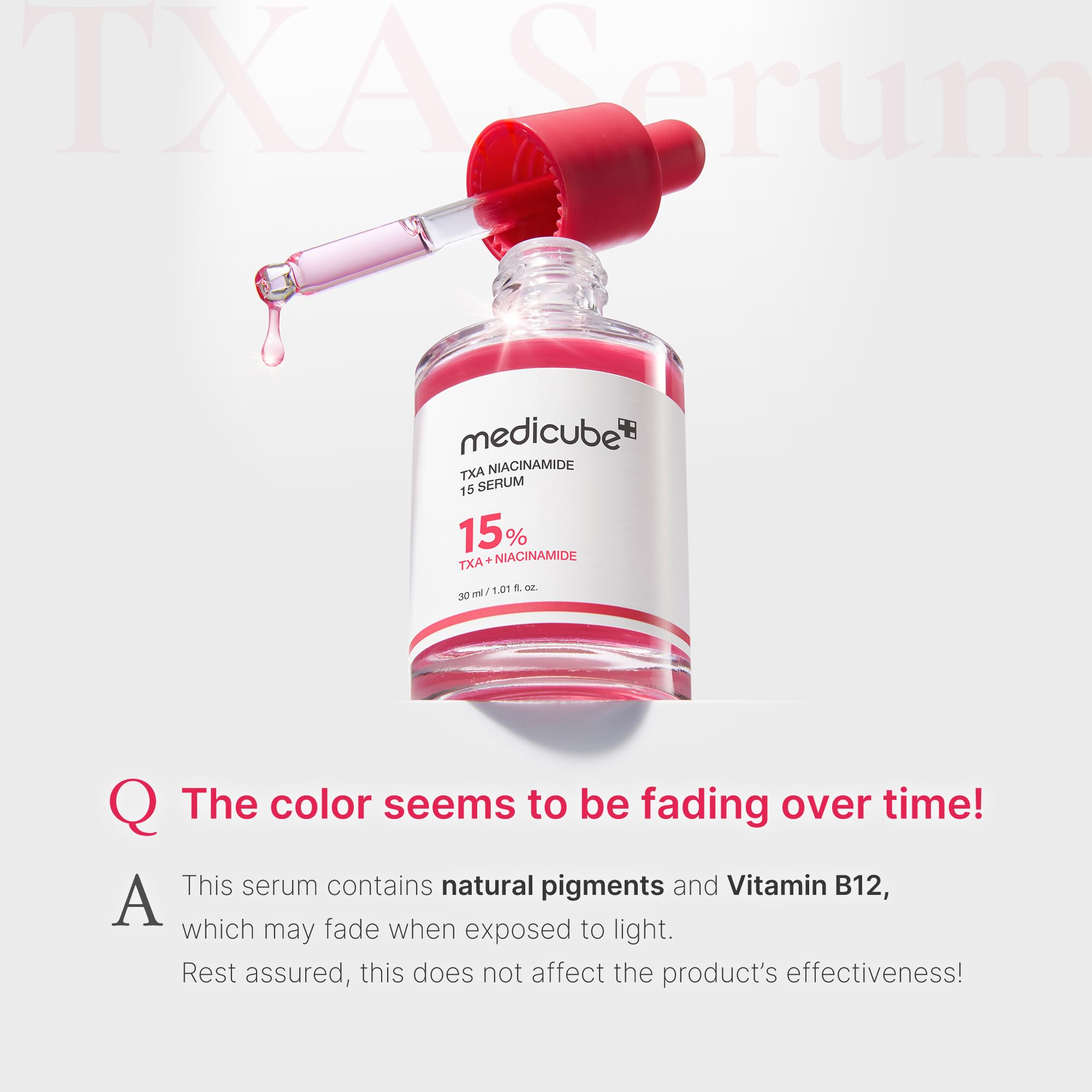medicube TXA&Niacinamide 15% Glow Serum | Lightweight Daily Serum - For Uneven Skin Tone, Texture, and After Spot Care, High-Potency Tranexamic Acid 5%, 1.01 fl.oz