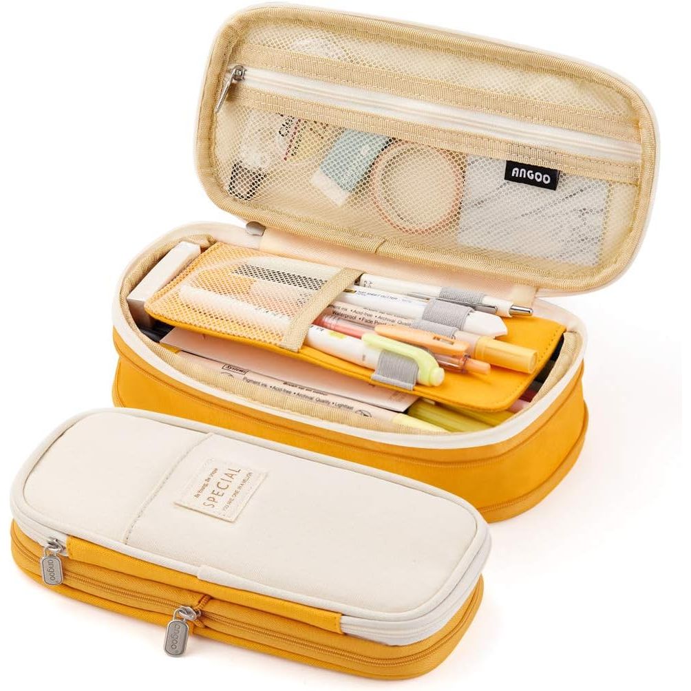 Buy now EASTHILL Big Capacity Pencil Pen Case Office College School Large Storage High Capacity Bag Pouch Holder Box Organizer Light Blue Yellow at indiglob india