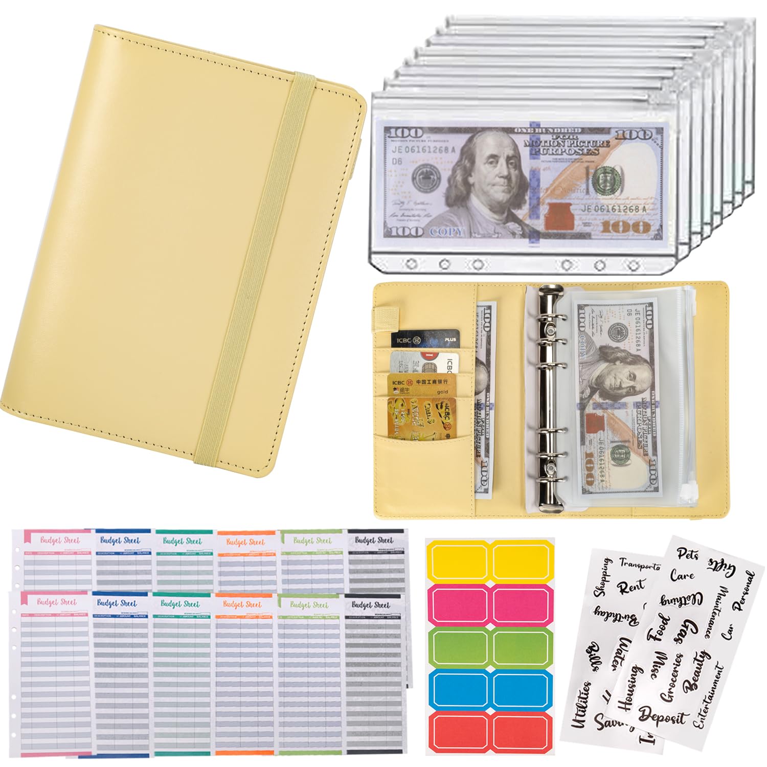 Buy now NICOOTHBudget Binder Cash Envelopes A6 Money Saving Binder with Zipper envelopes (Purple) A6yellow at indiglob india