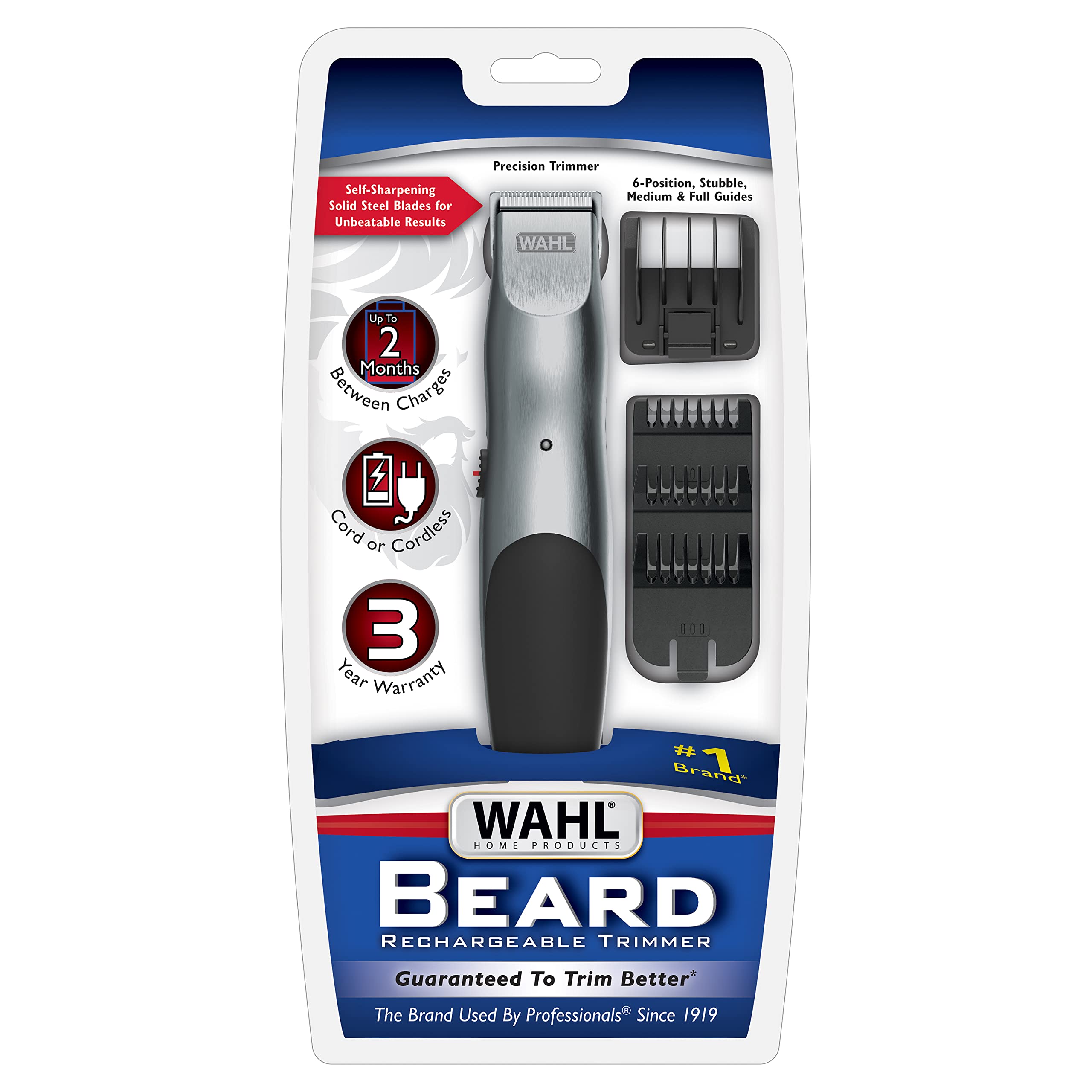 Buy now Wahl Groomsman Corded or Cordless Beard Trimmer for Men - Rechargeable Grooming Kit for Facial Hair - Beard Trimmer & Groomer - Model 9918-6171V at indiglob india