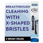 Buy now Oral-B Clic Toothbrush replacement heads, 2 count toothbrushes, black refill brush heads at indiglob india