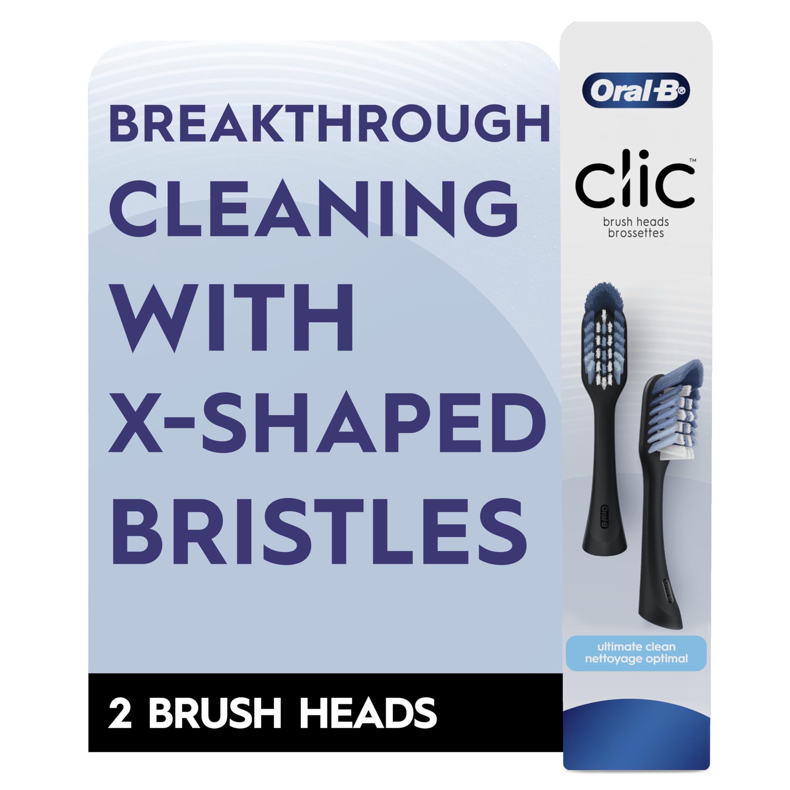 Buy now Oral-B Clic Toothbrush replacement heads, 2 count toothbrushes, black refill brush heads at indiglob india