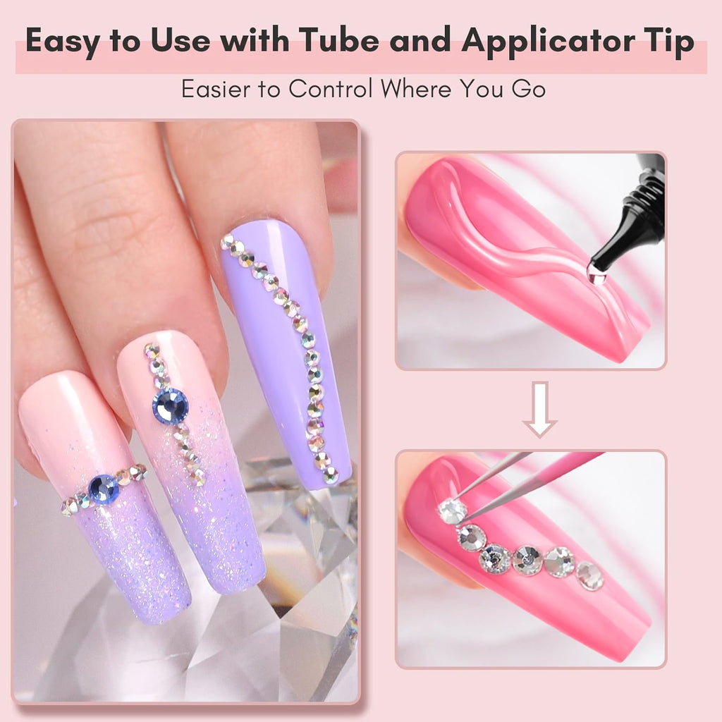 Buy now Makartt Nail Rhinestone Glue: Super Strong Gel Glue for Nail Art Decorations, Charms, 3D Bling, Gems, Jewel Diamonds 30ML Cured Need Beauty at indiglob india