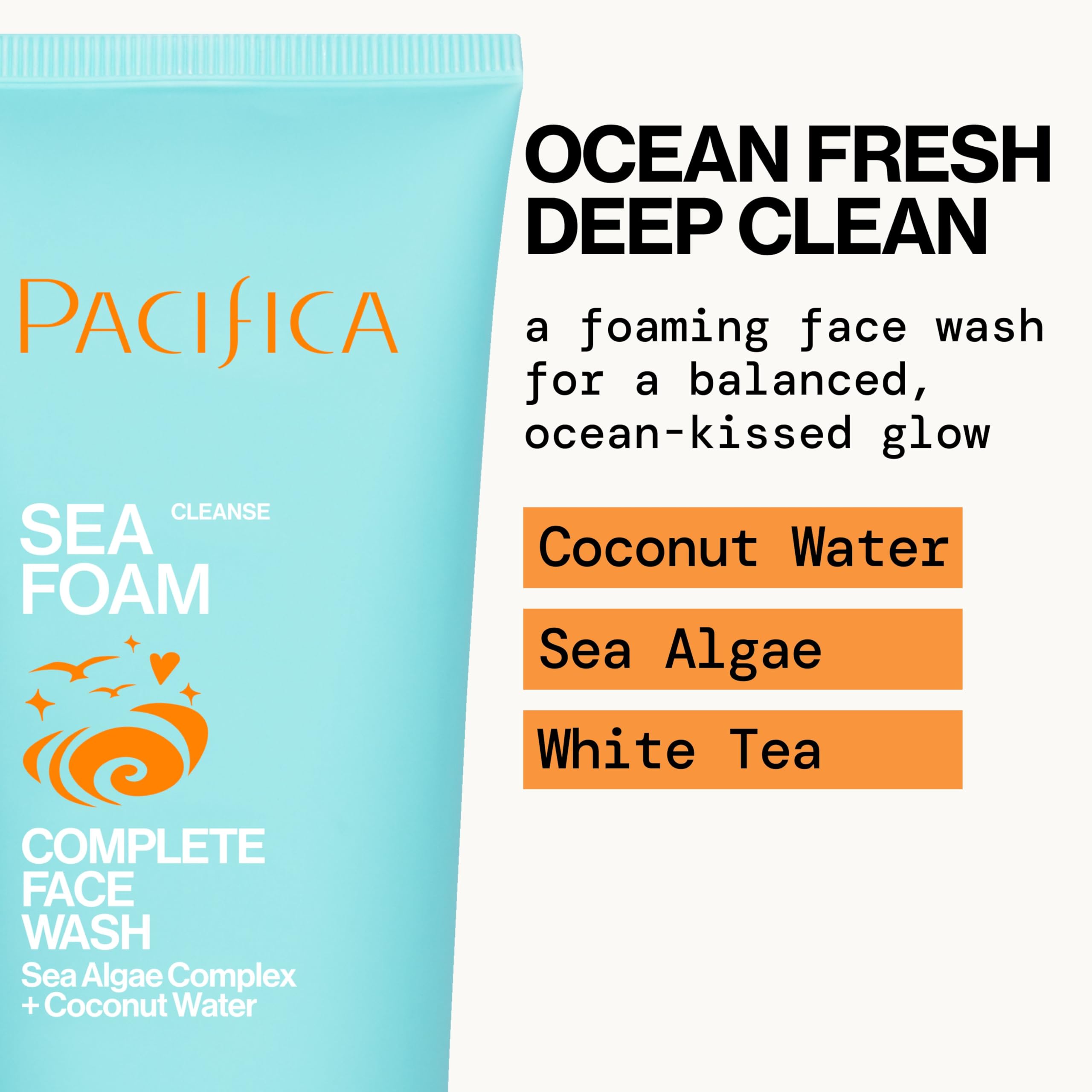 Buy now Pacifica Beauty Sea Foam Face Wash, Daily Gentle Foaming Cleanser, With Coconut Water + Sea Algae, Removes Makeup, For Combination and Oily Skin, Vegan & Cruelty Free at indiglob india