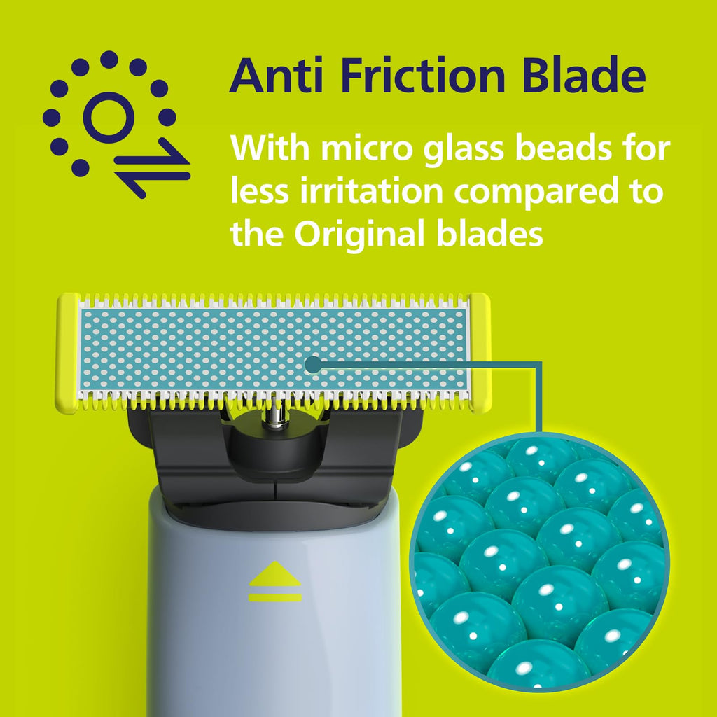 Philips Norelco OneBlade Replacement Blades, Anti-Friction, 2 Pack | Genuine OneBlade Blades, Anti-Friction Coating, Stainless Steel, Up to 8-Month Supply, QP225/80