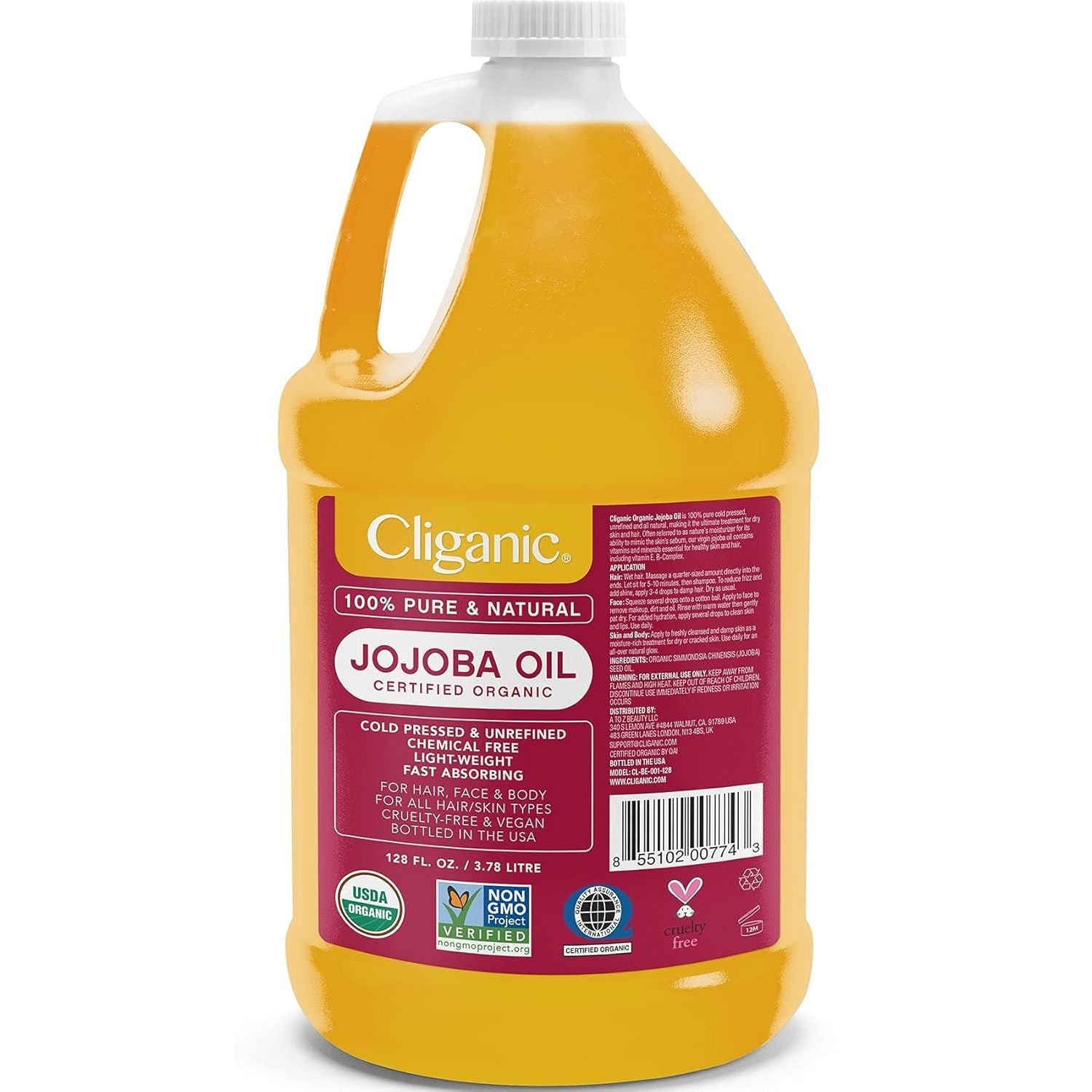 Buy now Cliganic Organic Jojoba Oil, 100% Pure (2oz) | Natural Cold Pressed Unrefined Hexane Free Oil for Hair & Face | Base Carrier (Packaging May Vary) 128 Fl Oz (Pack of 1) at indiglob india