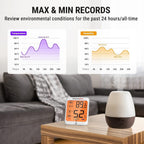 Buy now ThermoPro TP53 Digital Hygrometer Indoor Thermometer for Home, Temperature Humidity Sensor with Comfort Indicator & Max Min Records, Backlight Display Room Thermometer Humidity Meter, LCD at indiglob india