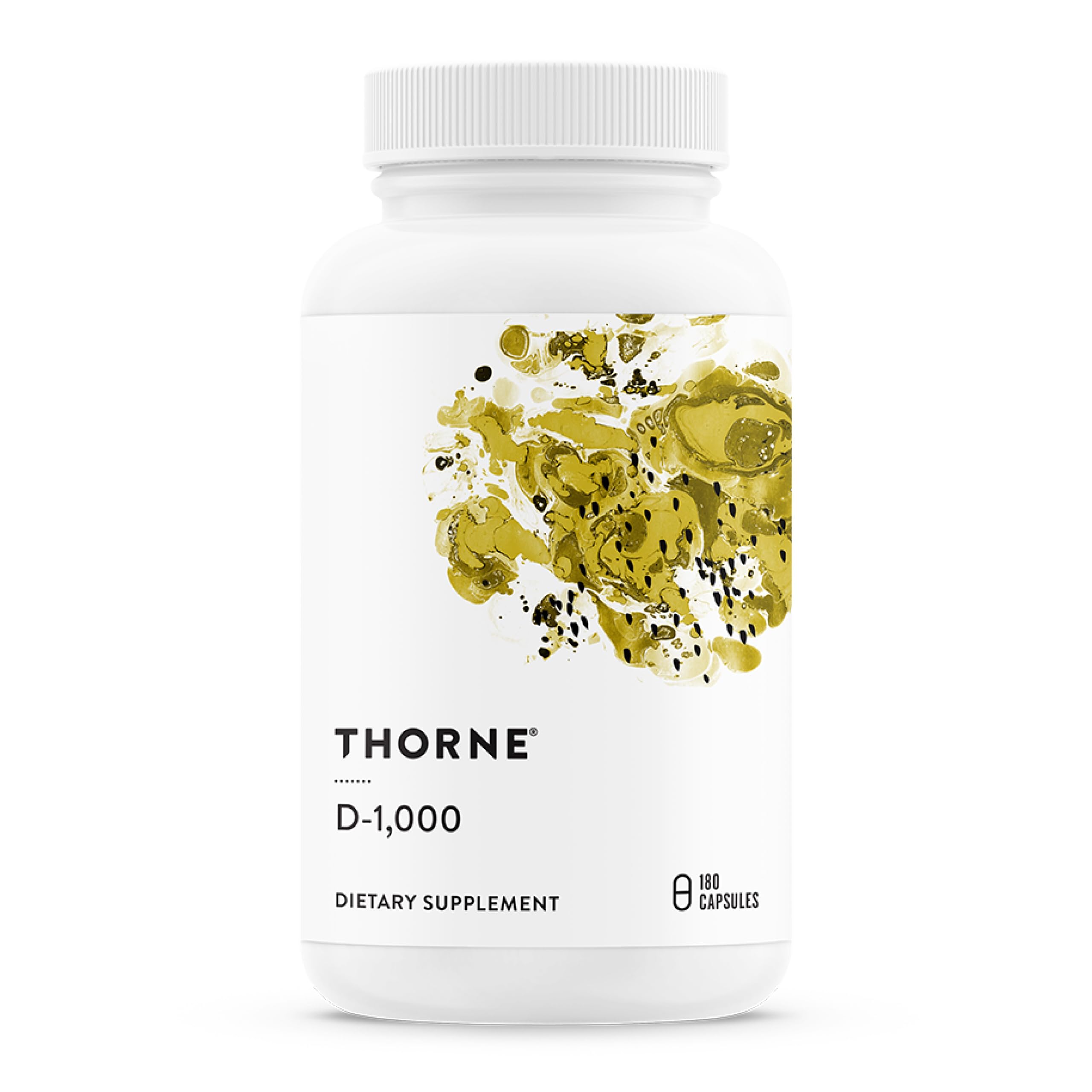 THORNE Vitamin D-1,000, Vitamin D3 Supplement, 1,000 IU, 90 Capsules | Supports Healthy Bones, Teeth & Muscles, Plus Cardiovascular & Immune Function*, Gluten & Dairy-Free, NSF Contents Certified