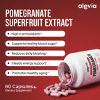 Alevia Organic Pomegranate Capsules 700mg – Pomegranate Fruit Extract Supplement – Organic Pomegranate Extract for Antioxidant, Heart & Energy Support – Ancient Wellness Formula – 60 Capsules