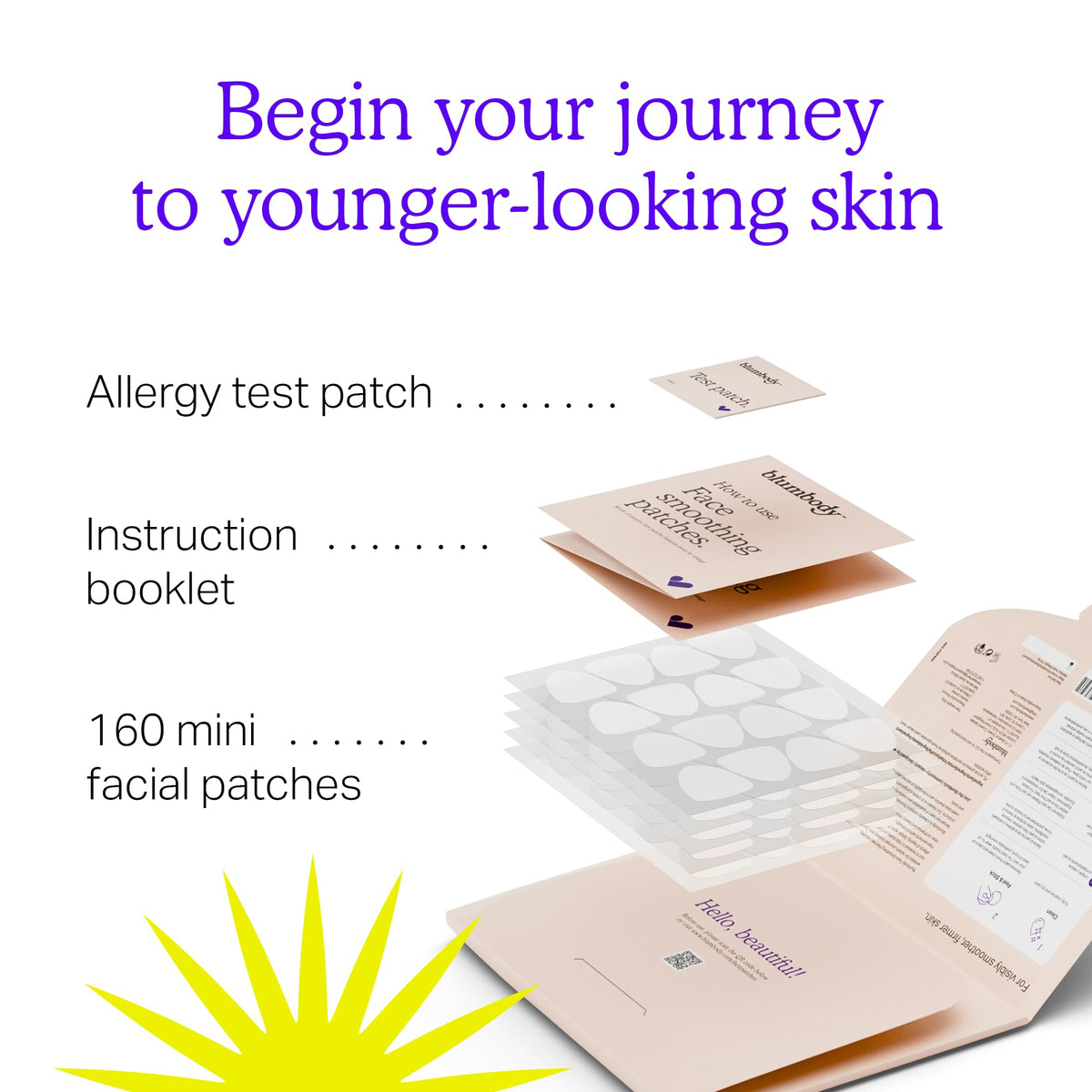 BLUMBODY Face, Forehead Wrinkle Patches – Mini Anti-Wrinkle Facial Patches for Eyes, Mouth, Forehead – Triangle Non-Silicone Face Tape for Elevens, Crows Feet and Fine Lines – 160 Facial Patches