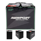 Newport 12V50Ah Deep Cycle Heavy-Duty Marine Battery, Lightweight & Sealed AGM, Trolling Motor Compatible