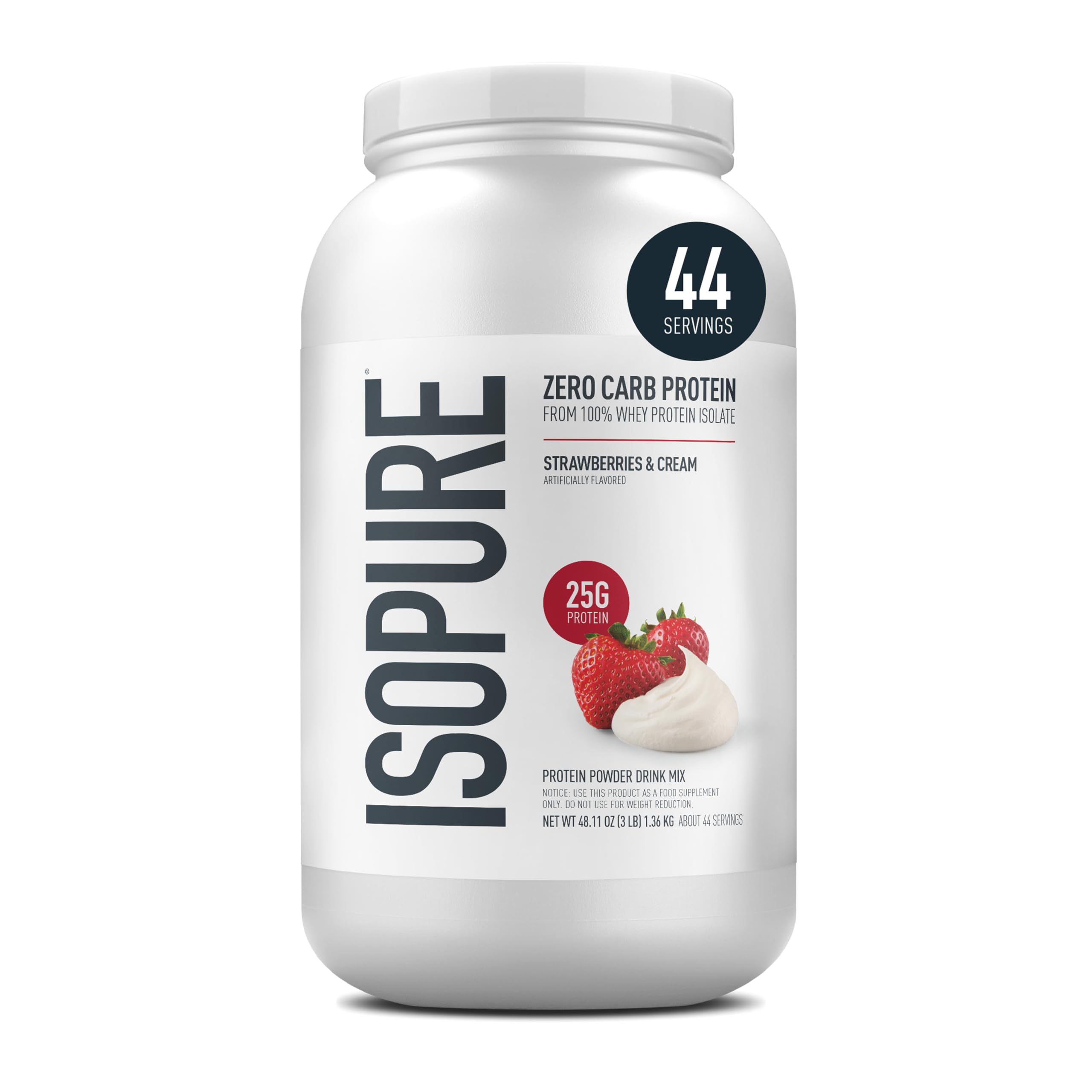 Buy now Isopure Zero Carb 100% Pure Whey Isolate Protein Powder, Lactose Free, Gluten Free, with Vitamins, Creamy Vanilla, 25g Protein Per Serving, 1 Lb, 15 Servings (Packaging May Vary) Strawberries & Cream 3 Pound at indiglob india