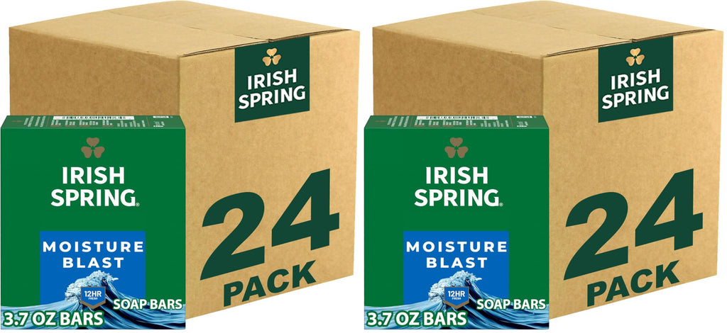Buy now Irish Spring Icy Blast Bar Soap for Men, Mens Soap, Smell Fresh and Clean 12 Hours, Men Bars Washing Hands Body, Mild Skin, Recyclable Carton, 24 Pack, 3.7 Oz at indiglob india