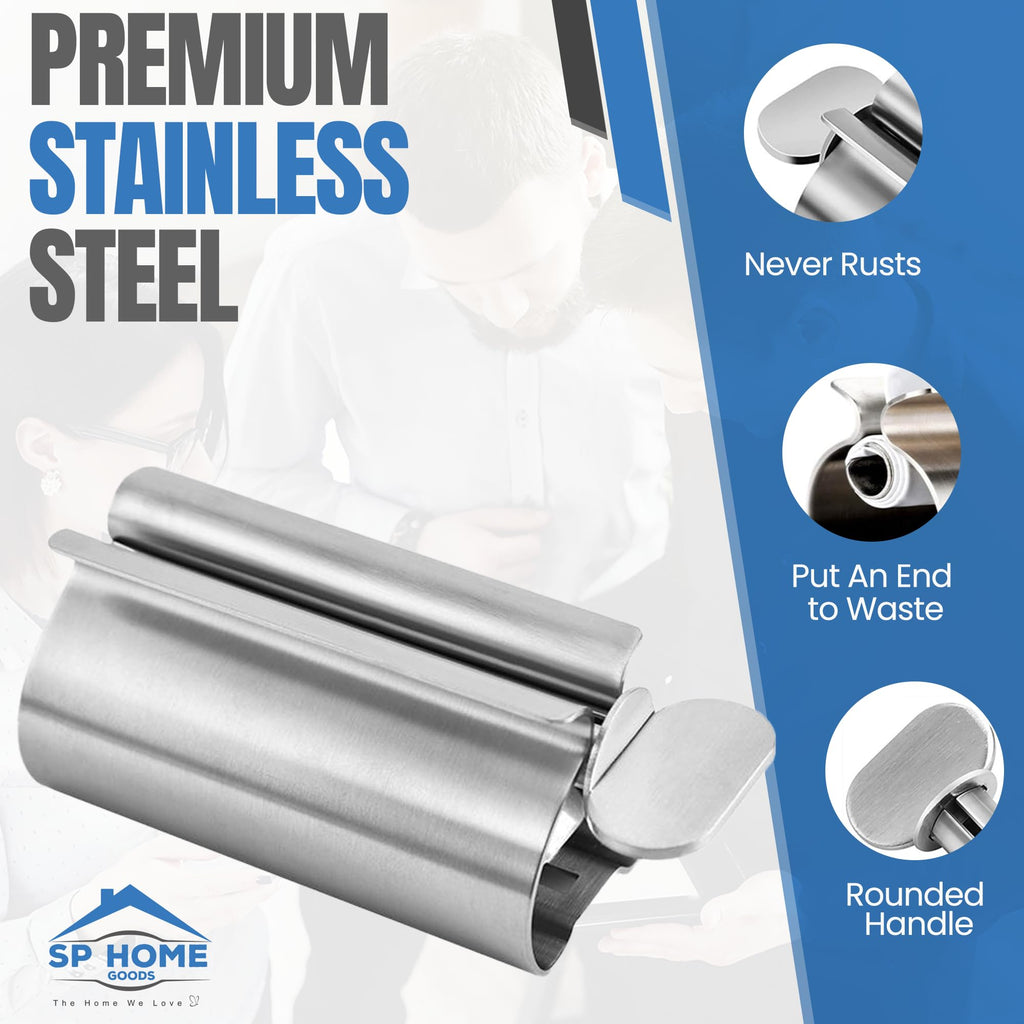 Buy now The Original Toothpaste Squeezer Tube Roller Stainless Steel 2 Pieces Tube Squeezer Rollers, Saves Toothpaste, Creams, Puts an end to Waste - Simple and Practical (Silver) 2.4 inch Wide at indiglob india