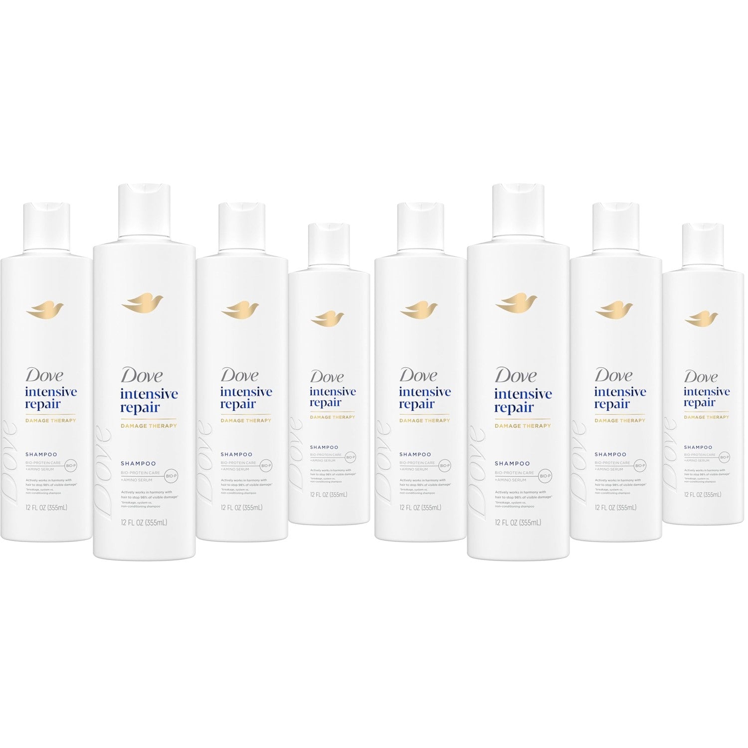 Dove Shampoo 4 Pack Intensive Repair for Damaged Hair with Bio-Protein Care Technology and Amino Serum 28 Fl Oz