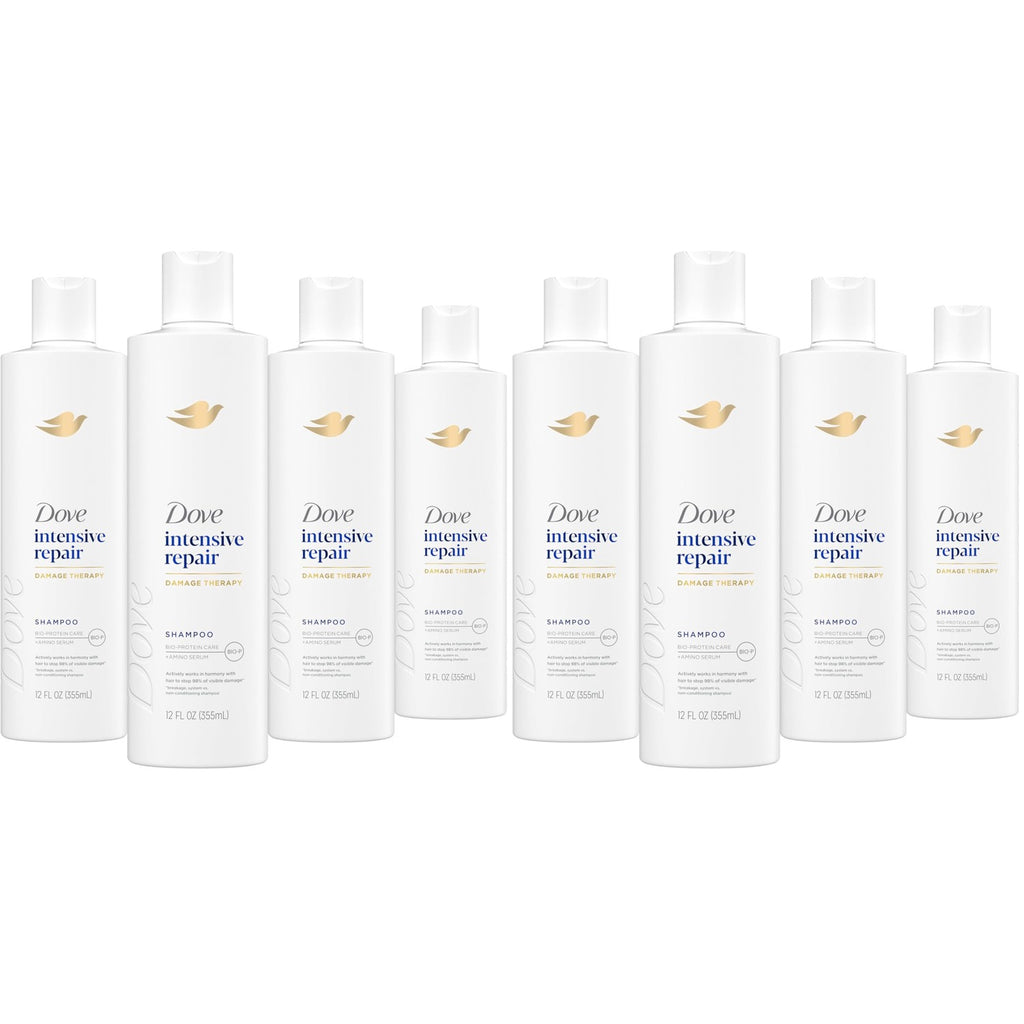 Dove Shampoo 4 Pack Intensive Repair for Damaged Hair with Bio-Protein Care Technology and Amino Serum 28 Fl Oz
