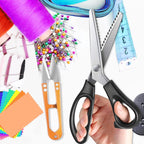 HAALII Shears Comfort Grips Crafts Zig Zag Cut Sewing Scissors, Professional Handheld Dressmaking, Pinking Shears, Zig Zag Craft Scissors Decorative Edge, Pinking Shears for Fabric Cutting