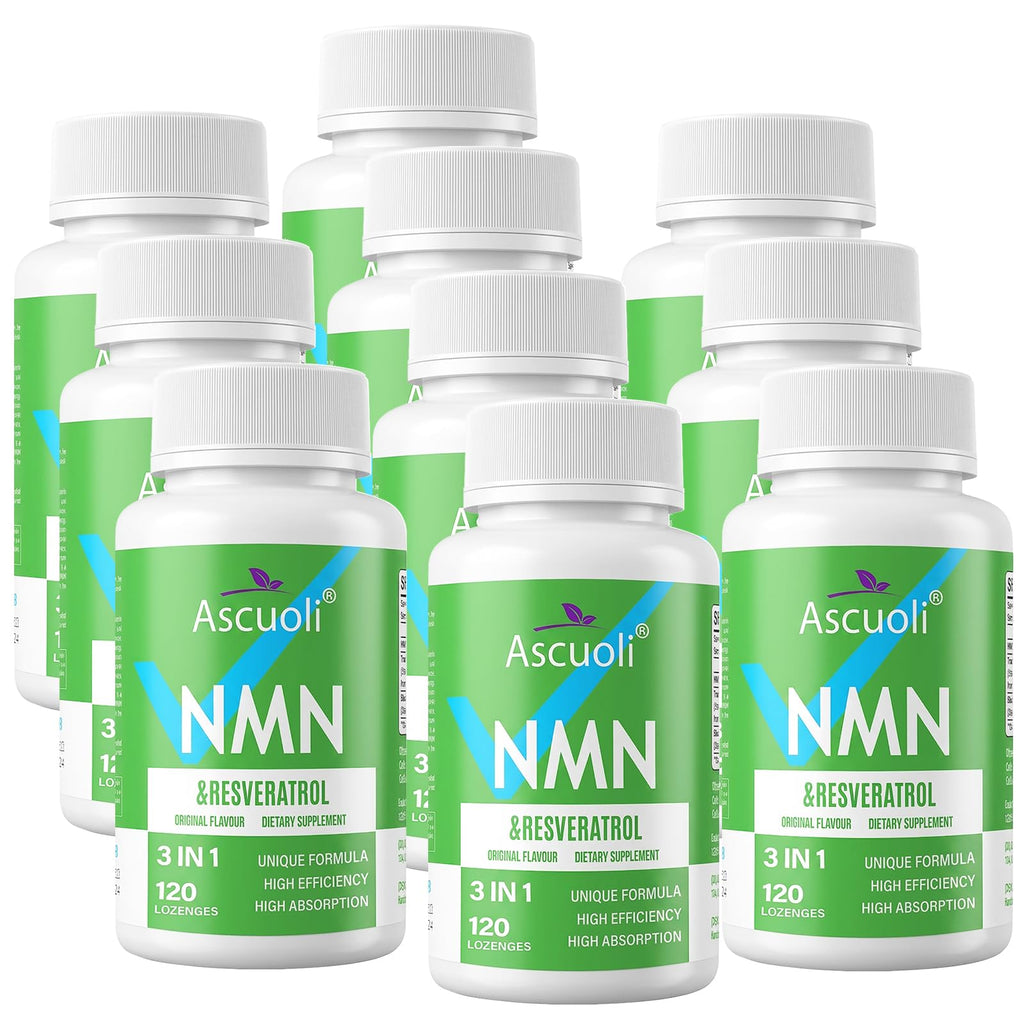 Sublingual NMN Resveratrol Supplement 950mg, 120 Lozenges (120-Day Supply) | Sublingual NMN 500mg + Trans-Resveratrol 400mg, 3-in-1 Advanced Formula for NAD, Cell, Immune, Energy & Muscle, Anti-Aging