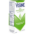 Buy now Visine A.C. Itchy Eye Relief Eye Drops with Zinc Sulfate & Tetrahydrozoline HCl, Eye Drop Treatment with Redness Reliever & Astringent for Itchy, Red, Watery & Irritated Eyes, 0.5 fl. oz at indiglob india