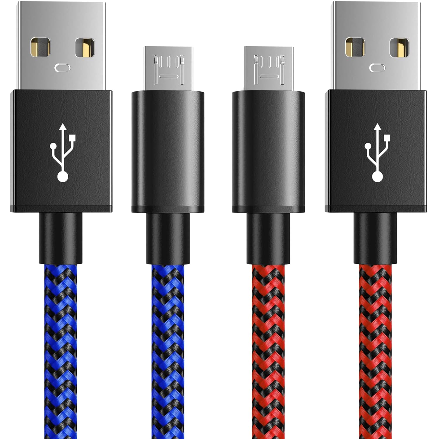 Buy now 6amLifestyle PS4 Controller Charger Charging Cable, 2 Pack 10ft Extra Long Micro USB 2.0 Cable, Nylon Braided Cord, for PS4, PS4 Slim/Pro, Xbox One S/X Controller, Android Phones, Black+Blue Blue-Red at indiglob india