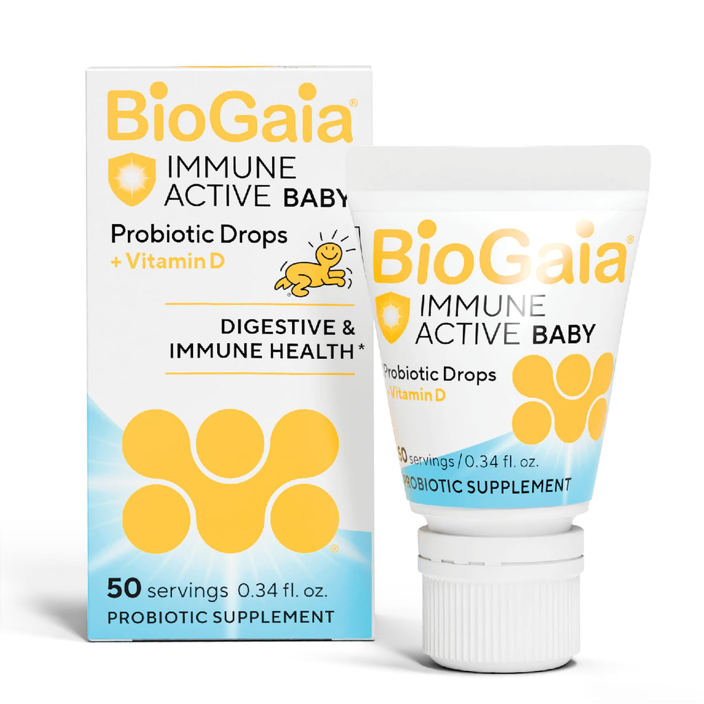 BioGaia Immune Active Baby Probiotic Drops + Vitamin D | Immune & Digestive | Pediatrician-Recommended | Supports Immune Health | Promotes Digestive Health & Regularity | Baby & Toddlers | 5mL