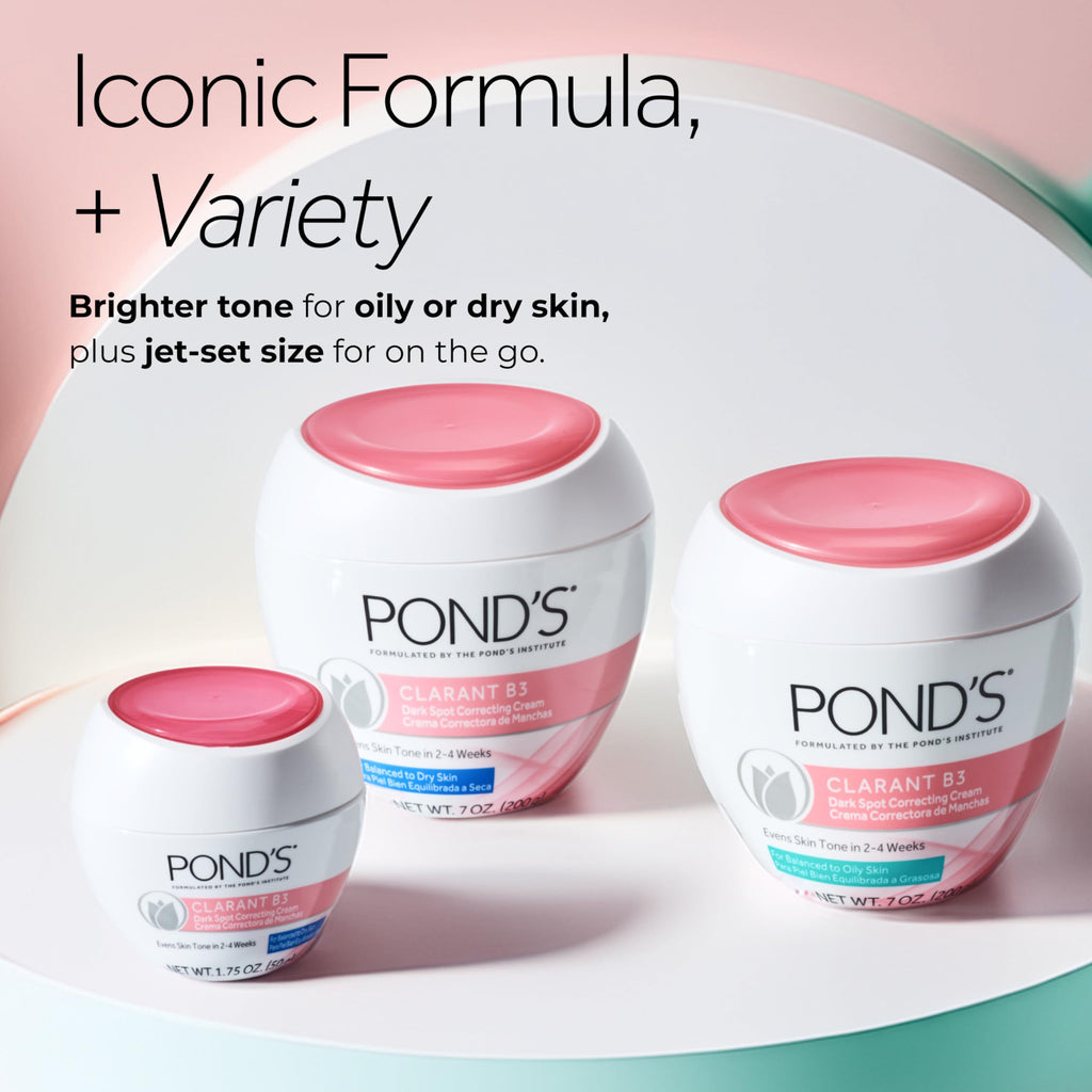 Buy now PONDâ€™S Clarant B3 Dark Spot Correcting Cream â€“ Daily Moisturizer for Dry Skin â€“ Moisturizing Face Cream with Vitamins B3 & C â€“ Dermatologist Tested, 7 oz, 2 Pack at indiglob india