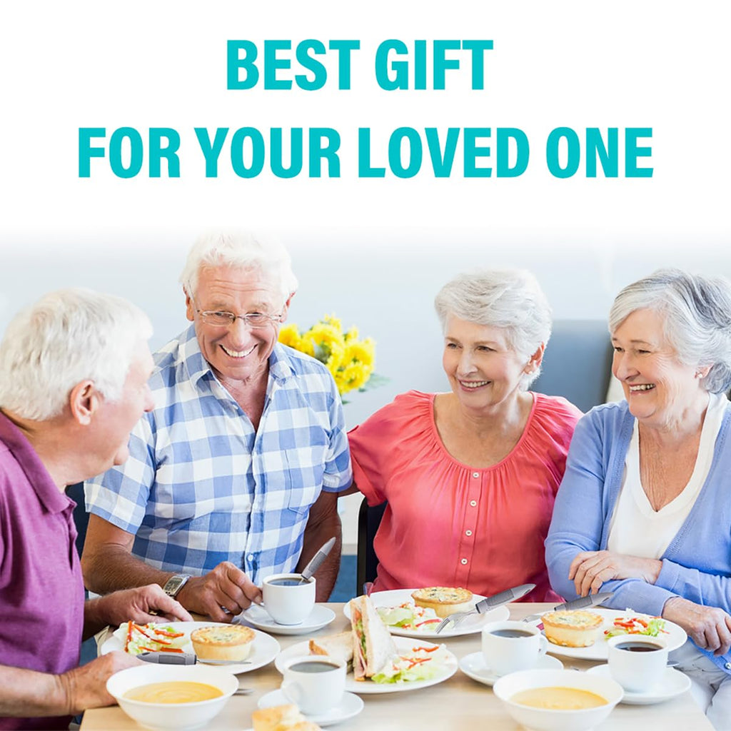 Nourislif Adaptive Utensils 4pcs For Hand Tremors,Elderly, Arthritis,Parkinsons-Built Up Utensils For Adults 2.5oz Each, Silverware Set With Handle, Flatware Cutlery Set For Seniors