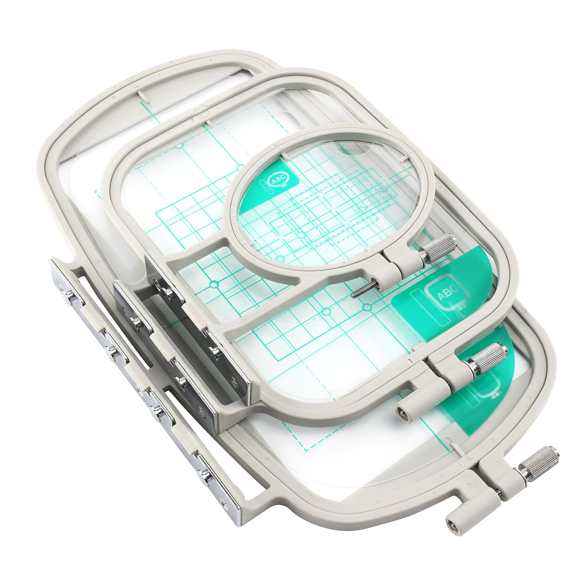 Sew Tech 3pcs Embroidery Hoops for Brother, 1x2.5 4x4 4x6.75in Frame Set