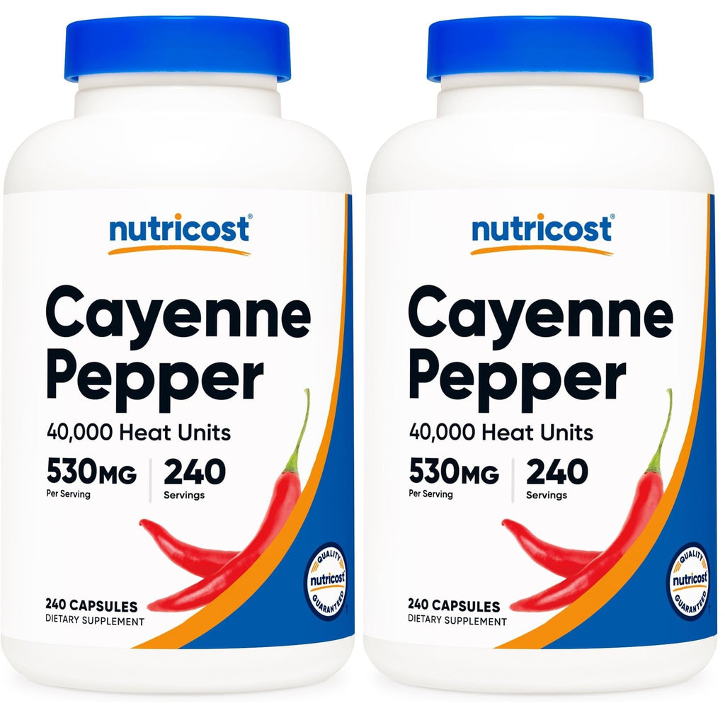 Nutricost Cayenne Pepper (530mg) 240 Capsules, 40,000 Heat Units, GMO-Free | Gluten-Free