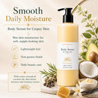 Bees Body Serum for Crepey Skin, Waterless Wet Skin Body Oil with Avocado, Castor & Coconut Oils, Shea Butter & Beeswax, Sweet Vanilla After Shower Body Moisturizer, 8 fl oz
