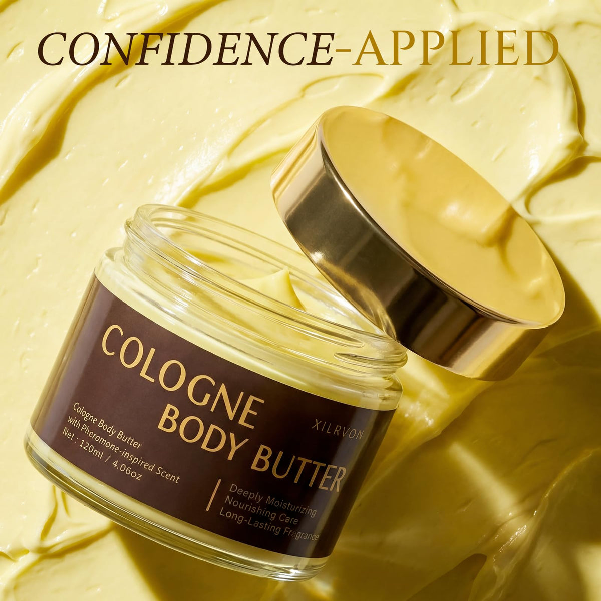 Men's Cologne Body Butter with Shea Butter, Long-Lasting Moisturizer