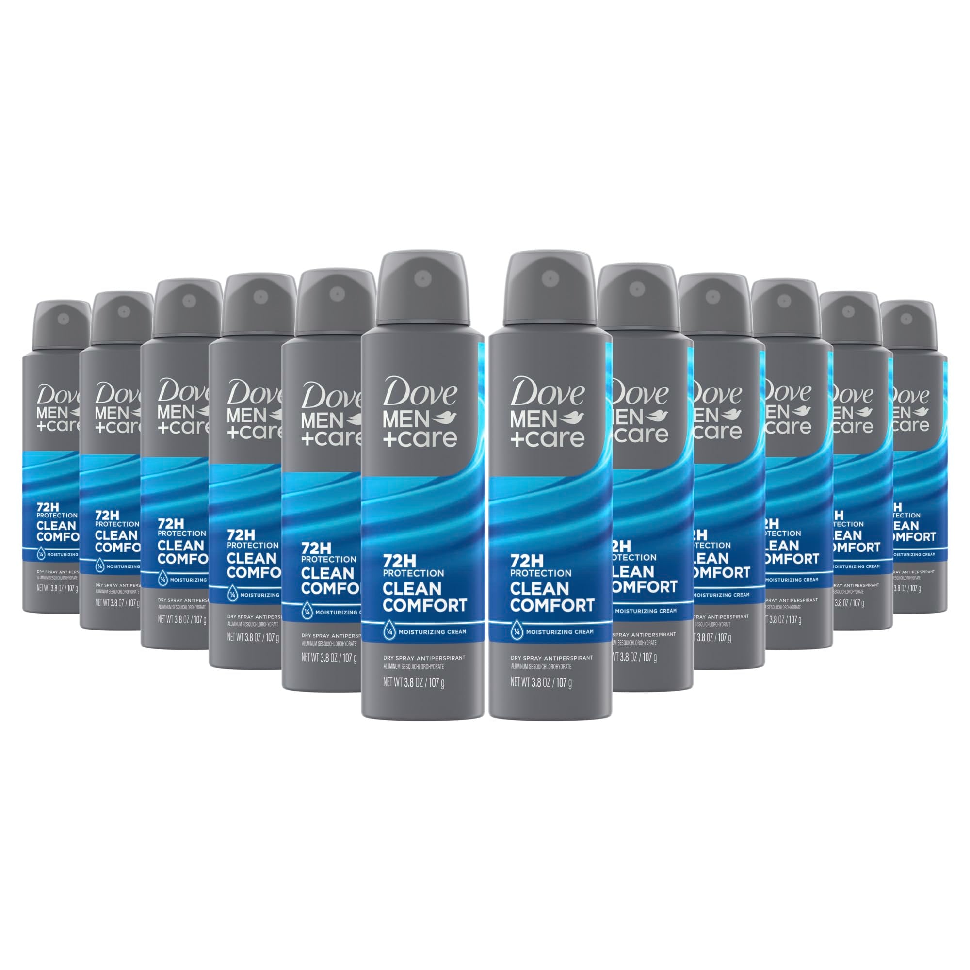 Dove Men+Care Antiperspirant Dry Spray Clean Comfort Sweat 3 Pack 3.8 oz | 72-hour Sweat and Odor Protection with Triple Defense Technology