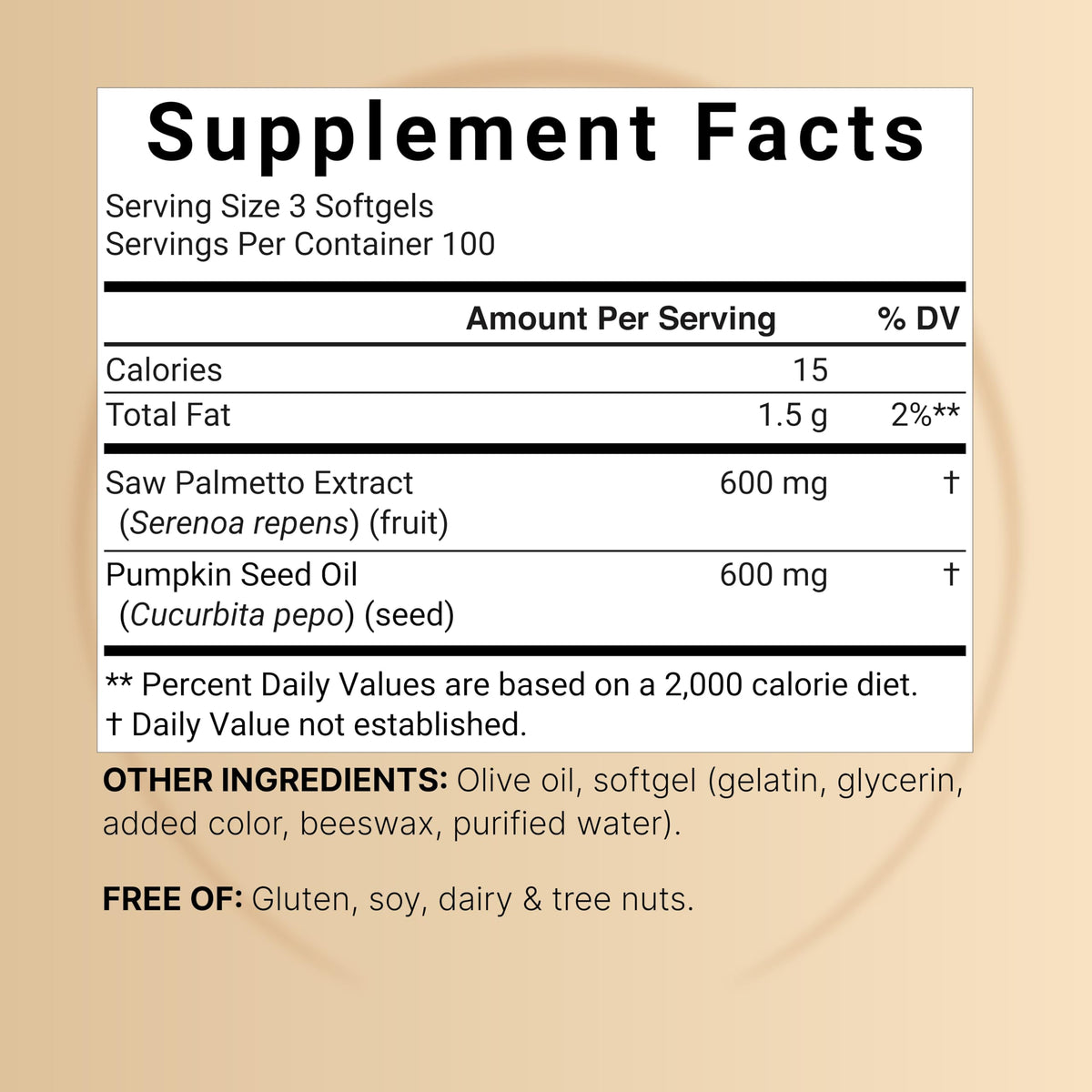Saw Palmetto for Men with Pumpkin Seed Oil, 1200mg, 300 Softgels