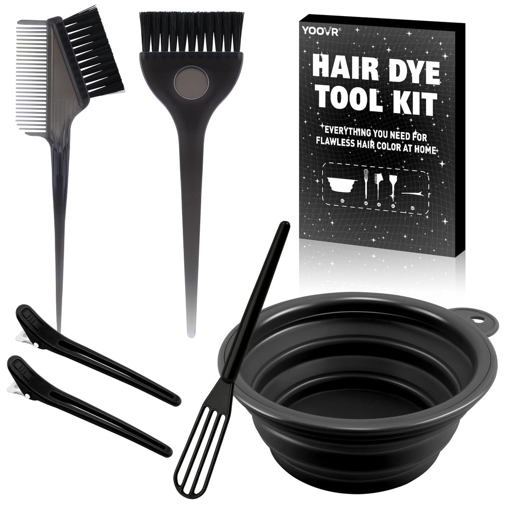YOOVR 6pcs Hair Dye Bleach Kit with Hair Dye Brush and Bowl Set