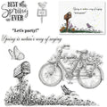 Buy now Door Bike Tree Scenery Clear Stamps for Card Making and Photo Album Decorations, Blessing Words Transparent Rubber Stamps Seal for DIY Scrapbooking Style 3:spring Bike at indiglob india