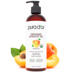 PURA D'OR ORGANIC Fractionated Coconut Oil MCT Skin Hair Massage, 16oz
