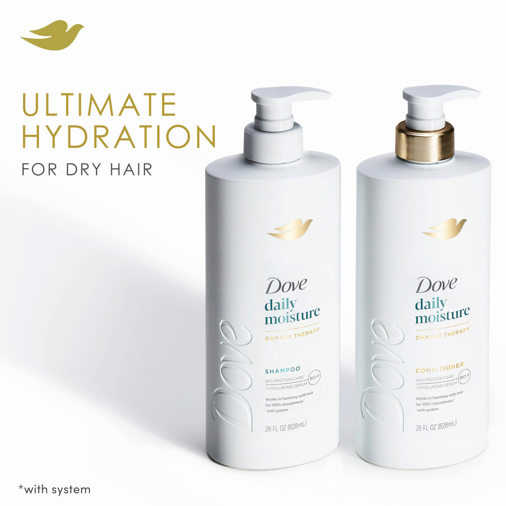 Dove Shampoo Coconut & Hydration for Dry Hair with Bio-Protein Care Technology and Coconut Oil 28 Fl Oz (Pack of 4)