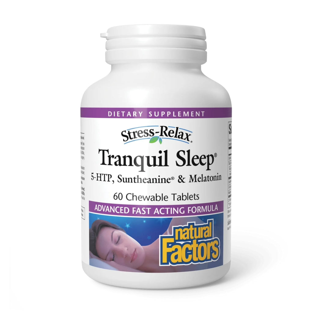 Natural Factors, Stress-Relax Tranquil Sleep Chewable, Supports the Full Sleep Cycle, 120 Count (Pack of 1)