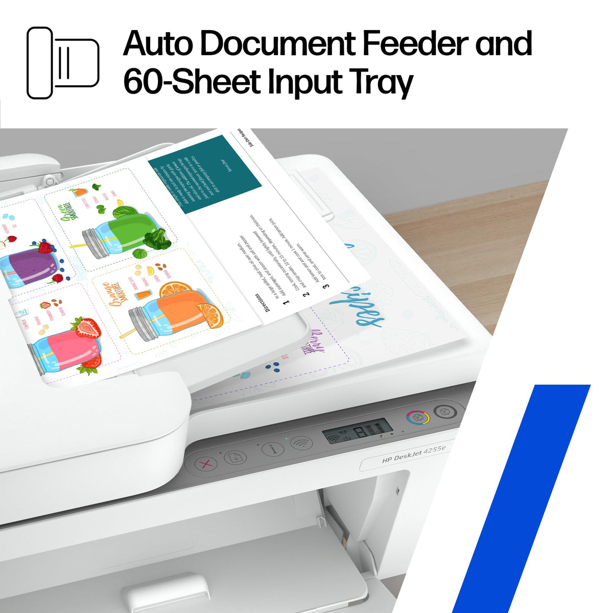 HP DeskJet 4255e Wireless All-in-One Color Inkjet Printer, Scanner, Copier, Best-for-Home, 3 Month Instant Ink Trial Included. This Printer is only 2.4 ghz Capable. AI-Enabled (588S6A)