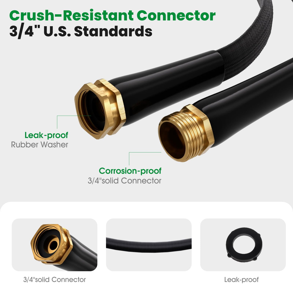 Garden Hose 50FT, Non-Expanding Water Hose Ultra Lightweight