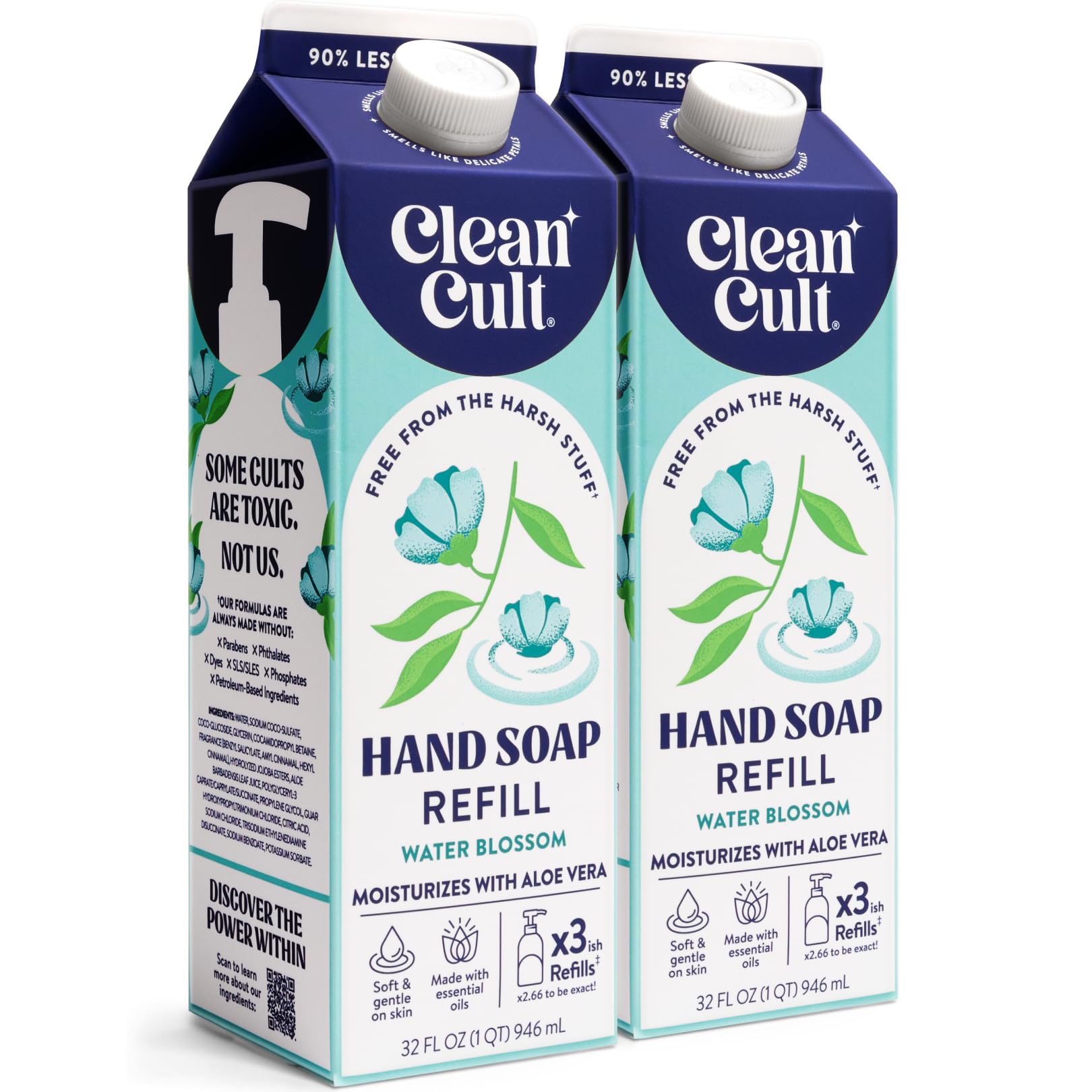 Buy now Cleancult Liquid Hand Soap Refills - Moisturizes Dry & Sensitive Skin - Made with Aloe Vera & Lavender Essential Oils - Wild Lavender - Eco Friendly - Paper-Based Packaging - 32 oz/2 Pack at indiglob india