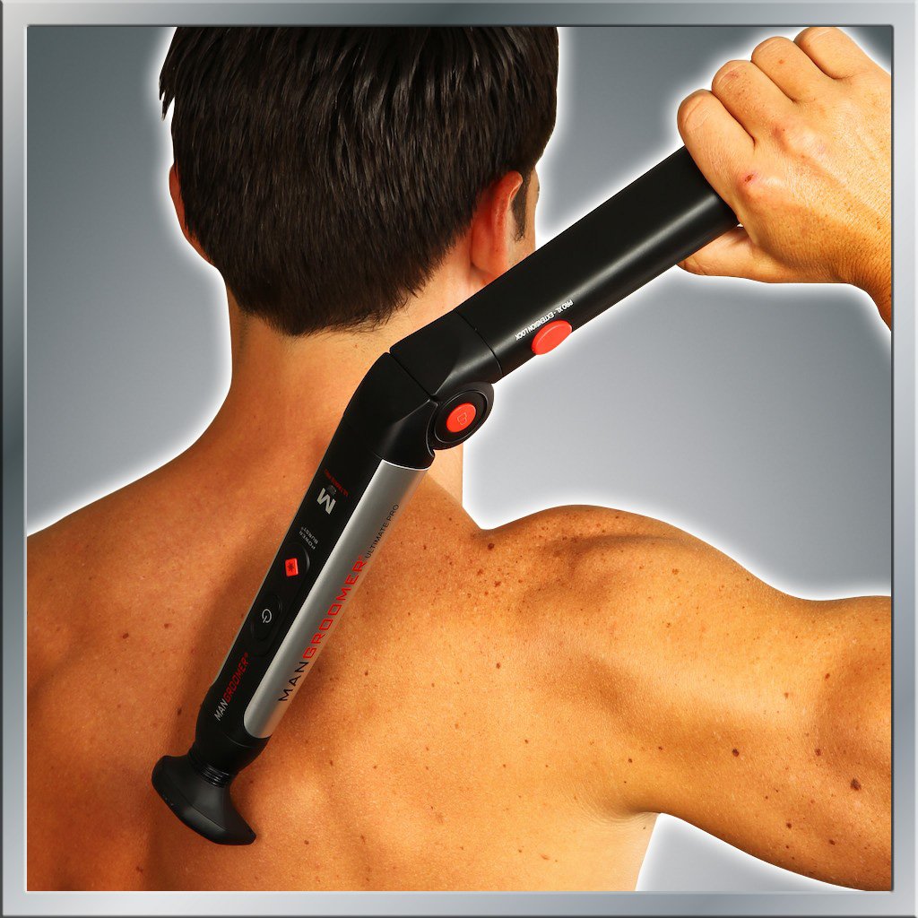 Buy now MANGROOMER - ULTIMATE PRO Back Shaver with 2 Shock Absorber Flex Heads, Power Hinge, Extreme Reach Handle and Power Burst at indiglob india