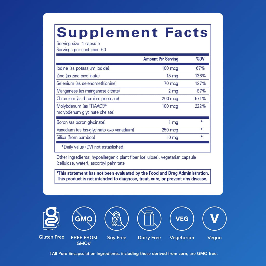 Pure Encapsulations Trace Minerals, 60 Capsules